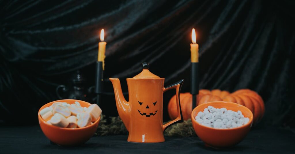 カフェでのハロウィンスイーツ購入には予約や日付確認が必要なことを示すイメージ