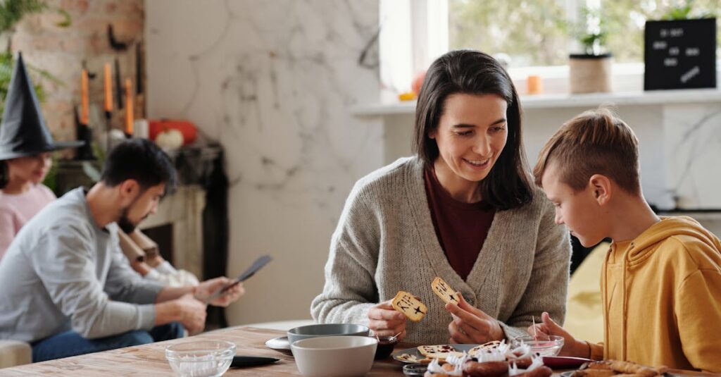 自作の撮影ブースで2025年のハロウィンスイーツを美しく撮影するスタイル